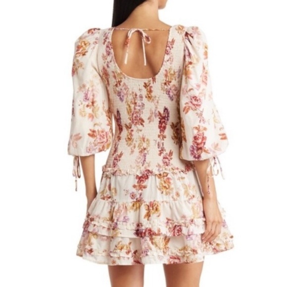 En Saison Elma Mini Dress Floral Smocked Boho Small - Picture 2 of 14